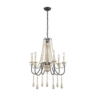 Elk Home Sommieres Antique French Cream Metal 6 Light Chandelier