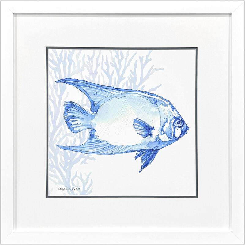 Paragon Indigo Ocean Fish Framed Art
