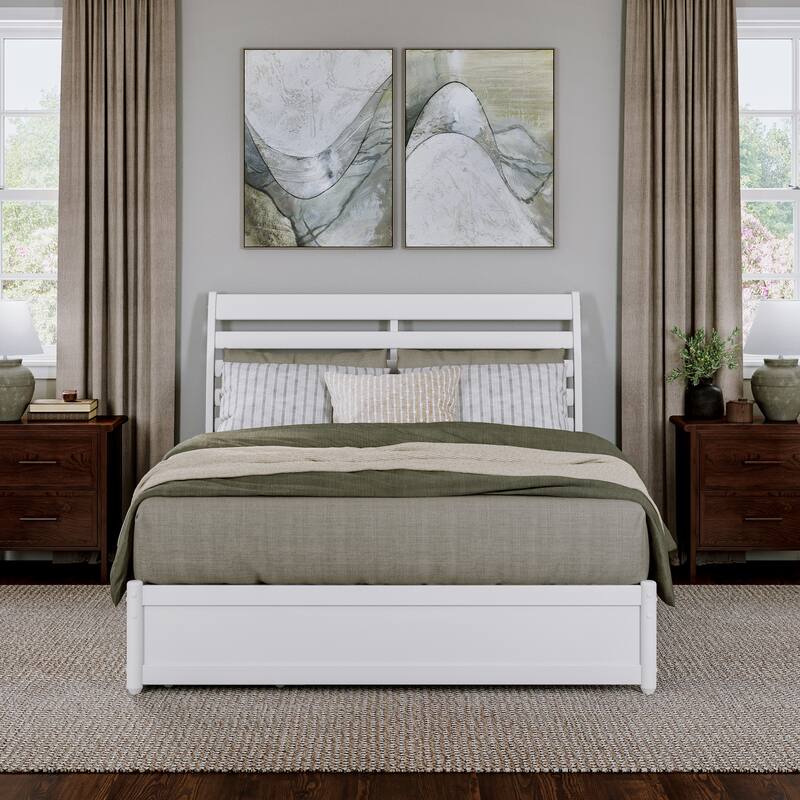 Emelie Platform Bed with Panel Footboard and Storage Drawers