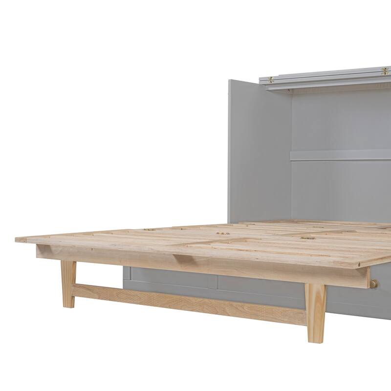 Queen Size Murphy Bed with Versatile Storage & Large Drawers