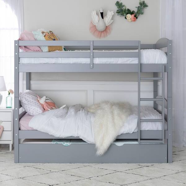 slide 2 of 81, Walker Edison Solid Wood Twin Size Bunk Bed with Trundle