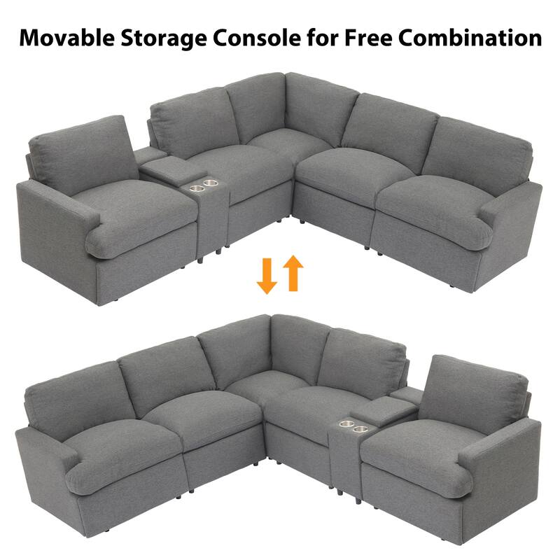 Modern L Shaped Reclining Sectional Sofa with Power Recliners and USB Ports and Storage for Living Rooms or Apartments