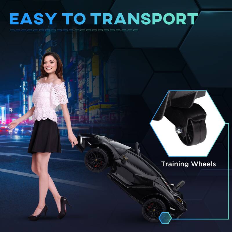 Licensed 12V Lamborghini SIAN Ride On Car for Kids with Remote Control, Music, Horn, and Headlights