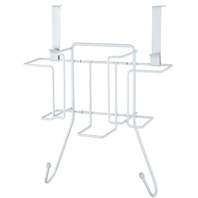 Sunbeam Over the Door Hanging Iron Board Holder and Organizer, White - N/A