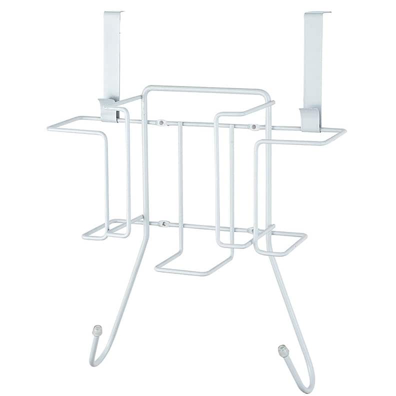 Sunbeam Over the Door Hanging Iron Board Holder and Organizer, White - N/A