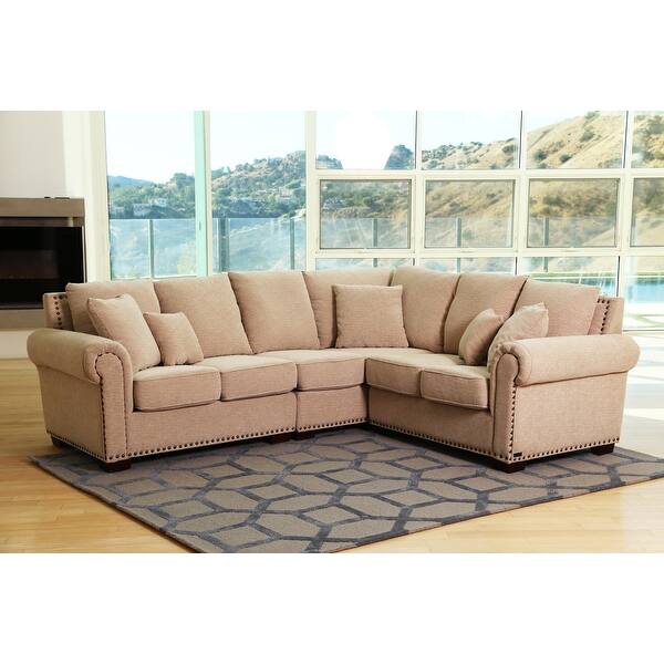 Shop Abbyson Santa Barbara Fabric Sectional Overstock 6315945