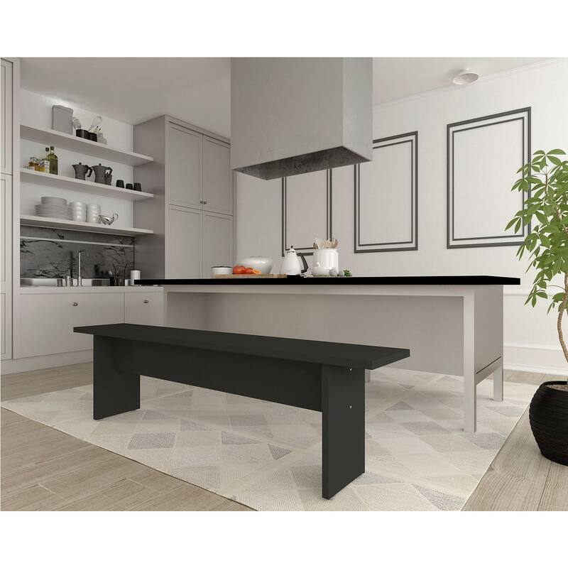 Manhattan Comfort Nomad 67.91 Modern Dining Bench - Grey