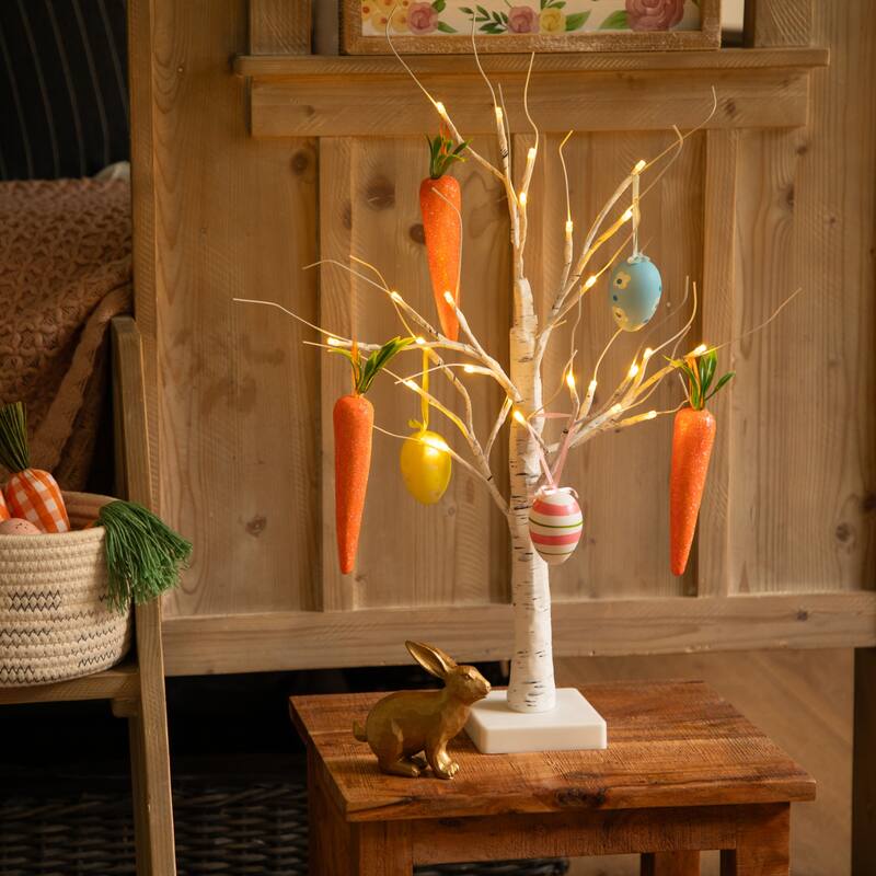 2-ft Pre-Lit Easter Egg and Carrots Twig Tree with 24 LED Lights