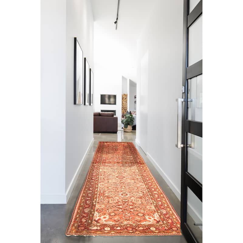ECARPETGALLERY Hand-knotted Andelz Copper Wool Rug - 2'4 x 10'1