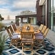 preview thumbnail 2 of 6, Seven Seas Teak 9 Piece Teak Wood Santa Monica Patio Dining Set with Oval Extension Table, 8 Folding Arm & Side Chairs