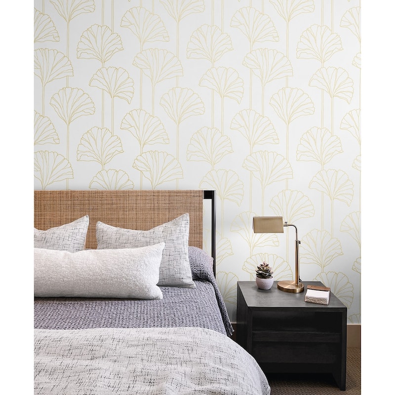 NextWall Ginkgo Leaf Peel and Stick Wallpaper