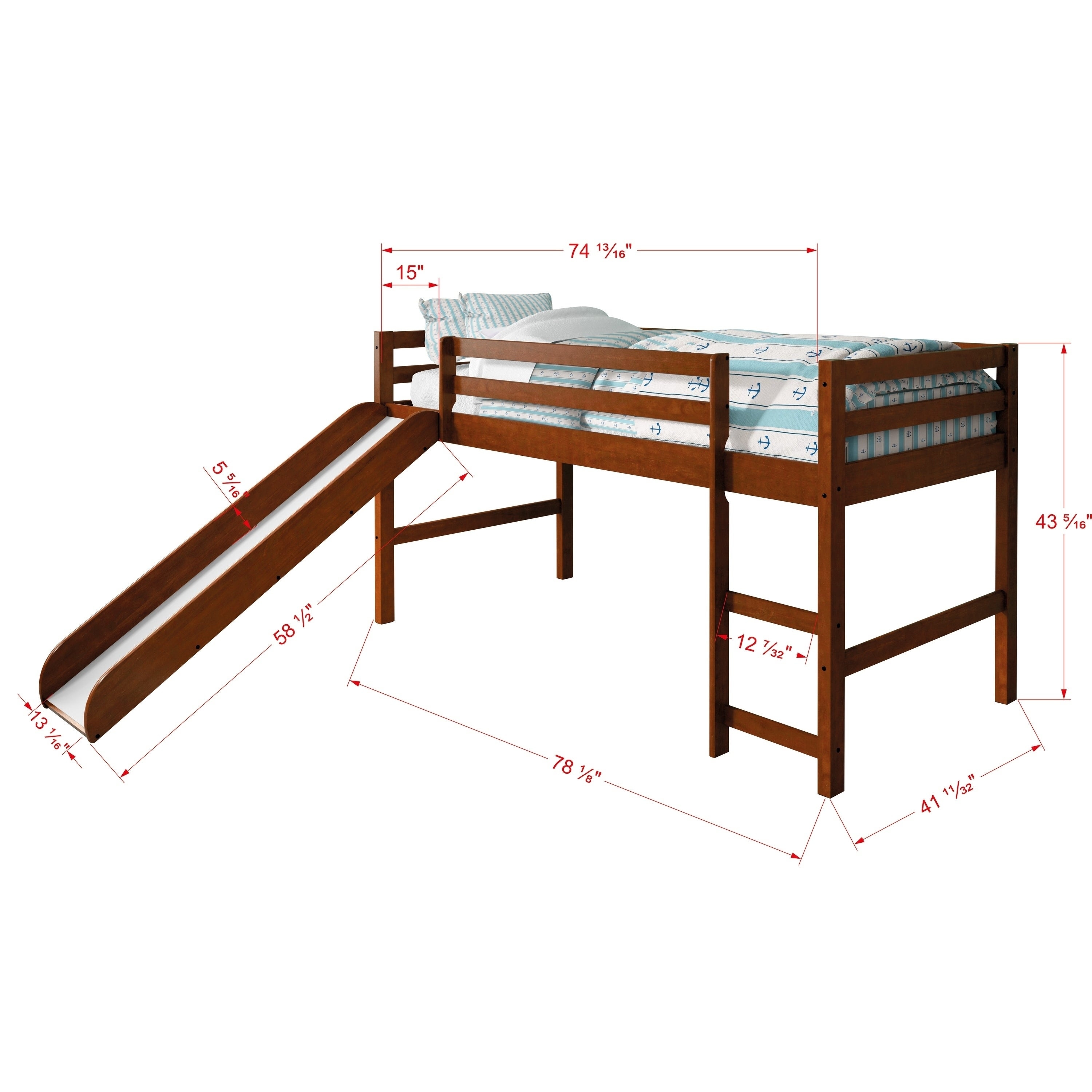 Donco loft shop bed with slide