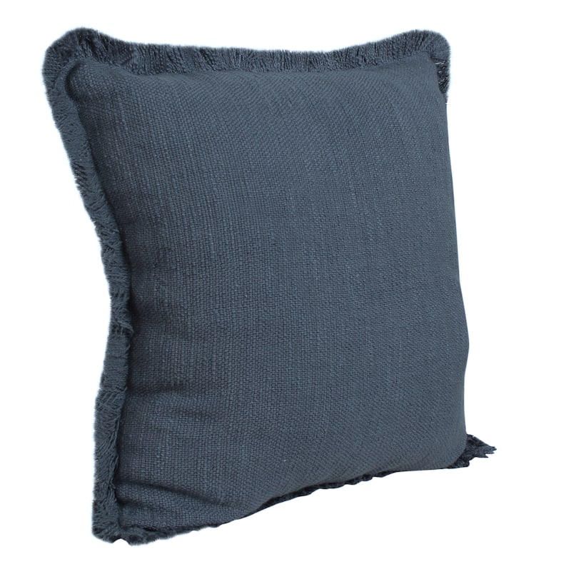 Sevita Solid Cotton Fringe Throw Pillow