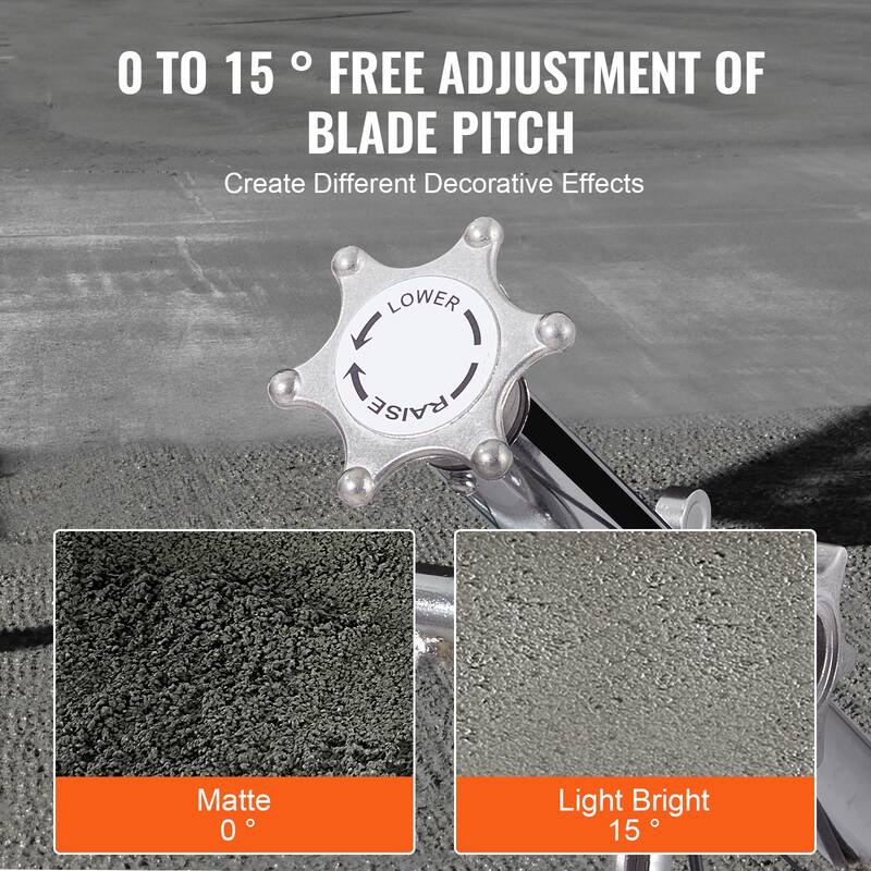 Power Trowel, Walk-Behind Cement Trowel with Float Pan, Gas-Powered Smooth Concrete Surface Finisher