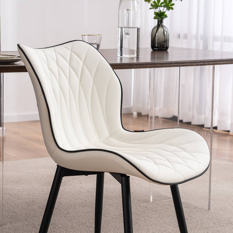 Upholstered Dining Chairs Set of 2, Faux Leather Kitchen Chairs