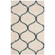 SAFAVIEH Hudson Shag Ogee Trellis 2-inch Thick Area Rug - 2'3" x 3'9" - Ivory/Slate Blue
