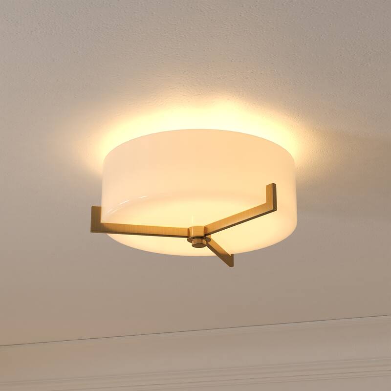 Hamlin 17.5" Wide 2-Light Semi Flush Mount with Glass Shade