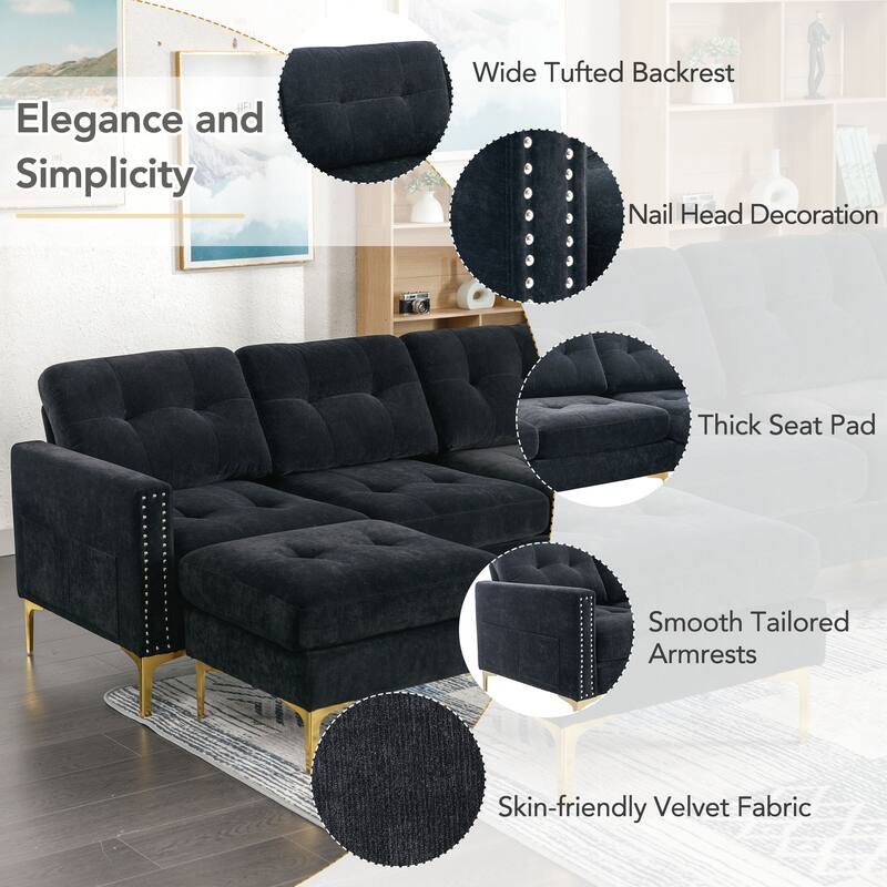 110inch L-Shape Convertible Sectional Sofa Couch