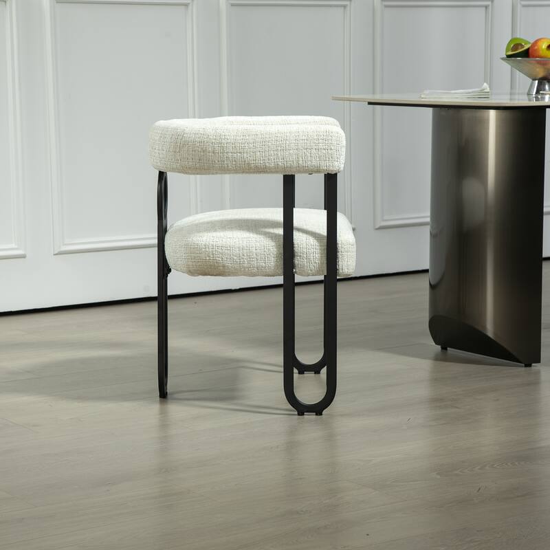 Fabric Upholstered Kitchen Side Dining Chair with Cushion, Backrest, Non Slip Feet for Dining Room Kitchen Living Room Bedroom