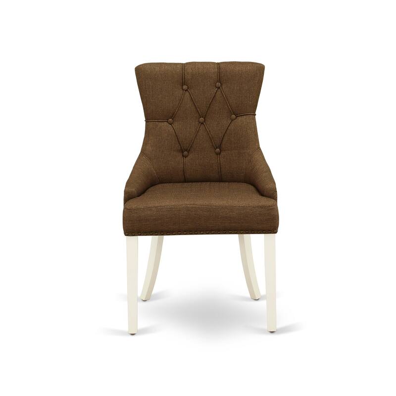 East West Furniture Dining Set Contains a Rectangle Dining Room Table and Linen Fabric Chairs, (Pieces & Finish Options)