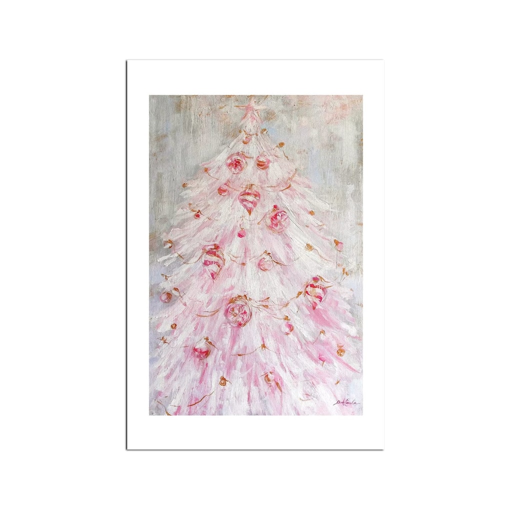 A Pink Christmas Fine Art Paper Print by Debi Coules - Multi