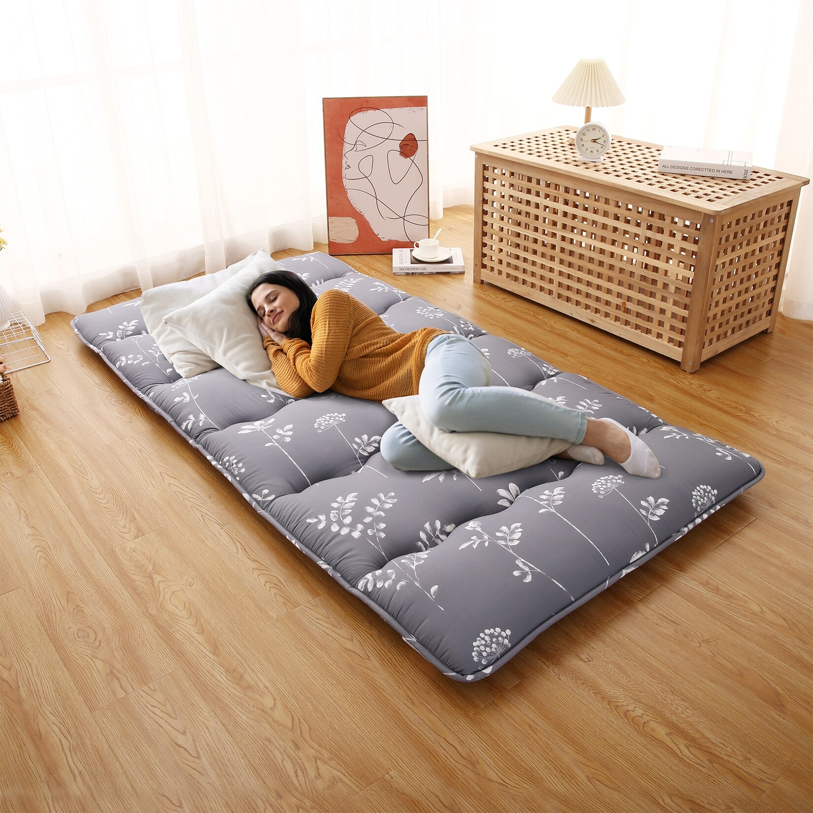 Twin Size Japanese Style Futon Floor Mattress for Home Camping