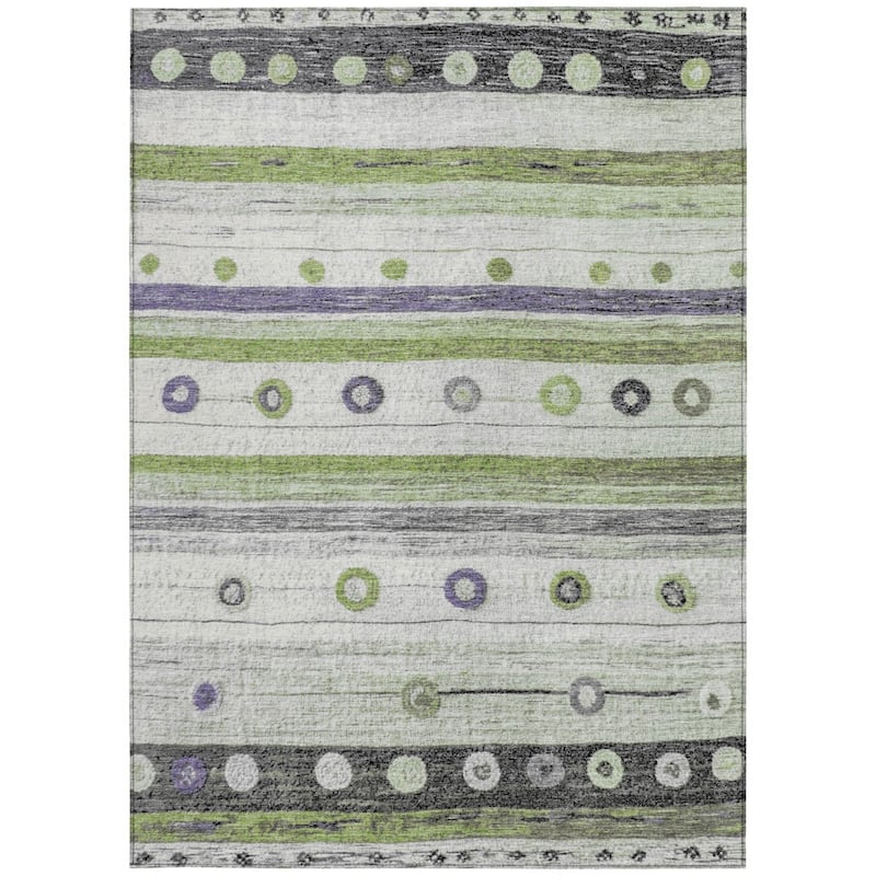 HomeRoots Striped Transitional Rectangle Outdoor Rug