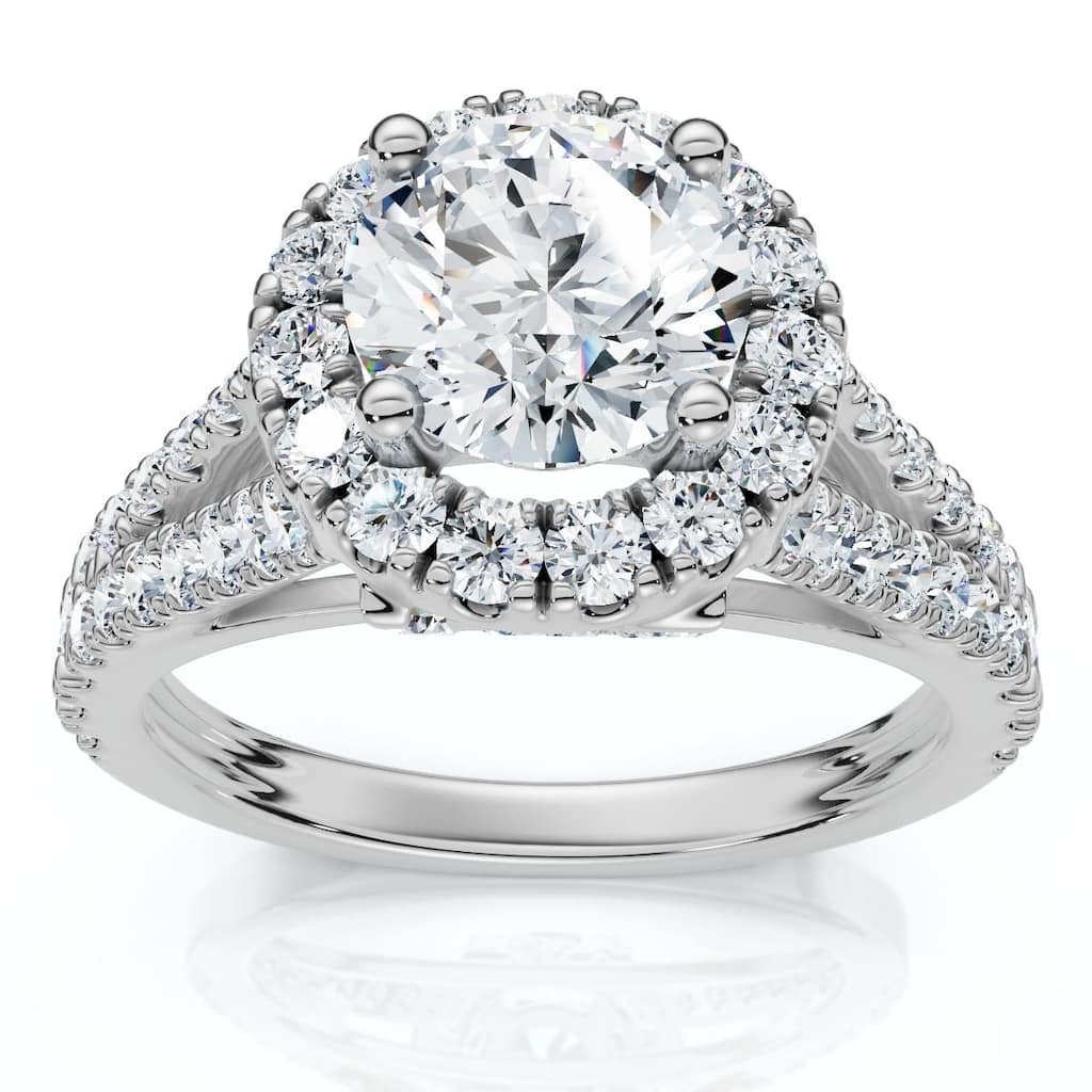 Bliss Diamond Certified 1.5ct Hidden "N" Initial Diamond Engagement Ring Gold Lab Grown