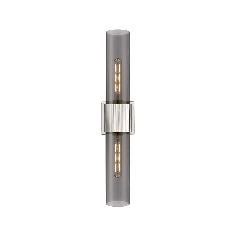 Innovations Lighting 428-2WL-28-4 Bolivar Vanity Bolivar 2 Light 4" - Satin Nickel / Plated Smoke