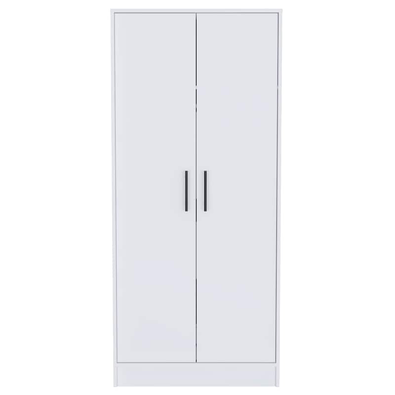 Armoire includes hanging rod for Bedroom,Apartment ,Living Room, White - White