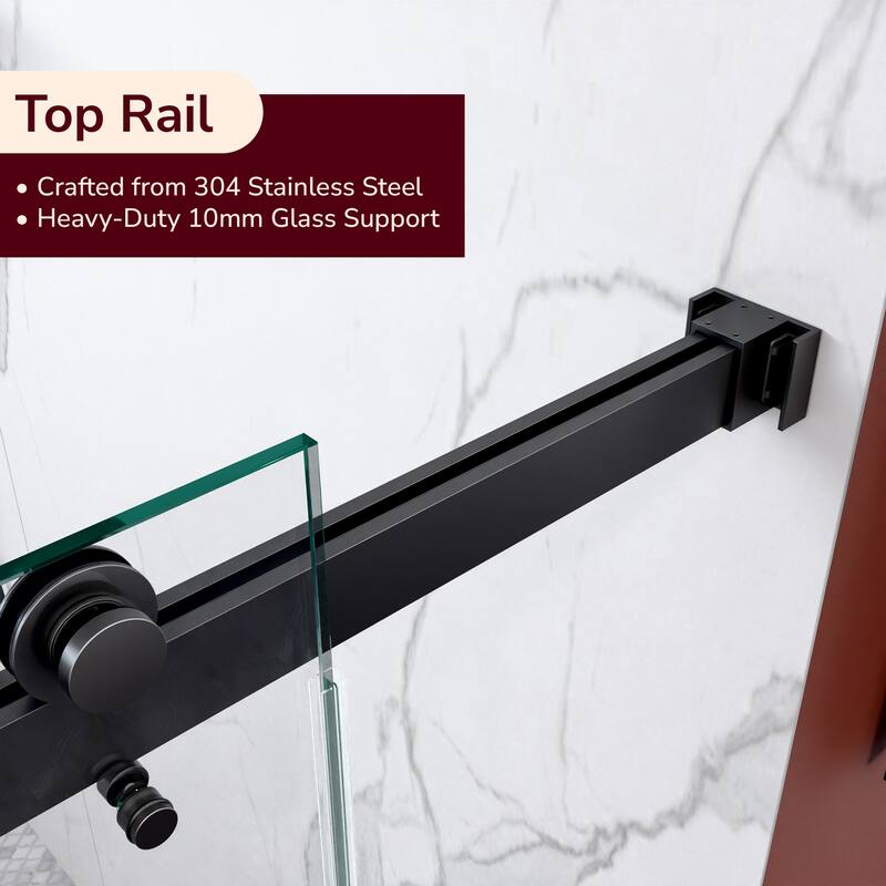 GDFStudio - Modern Minimalist Frameless Double Sliding Shower Door with 3/8" SGCC Tempered Glass & Stainless Steel Hardware