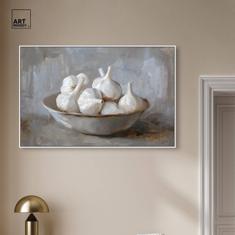 Garlic Bowl Canvas by Art Remedy