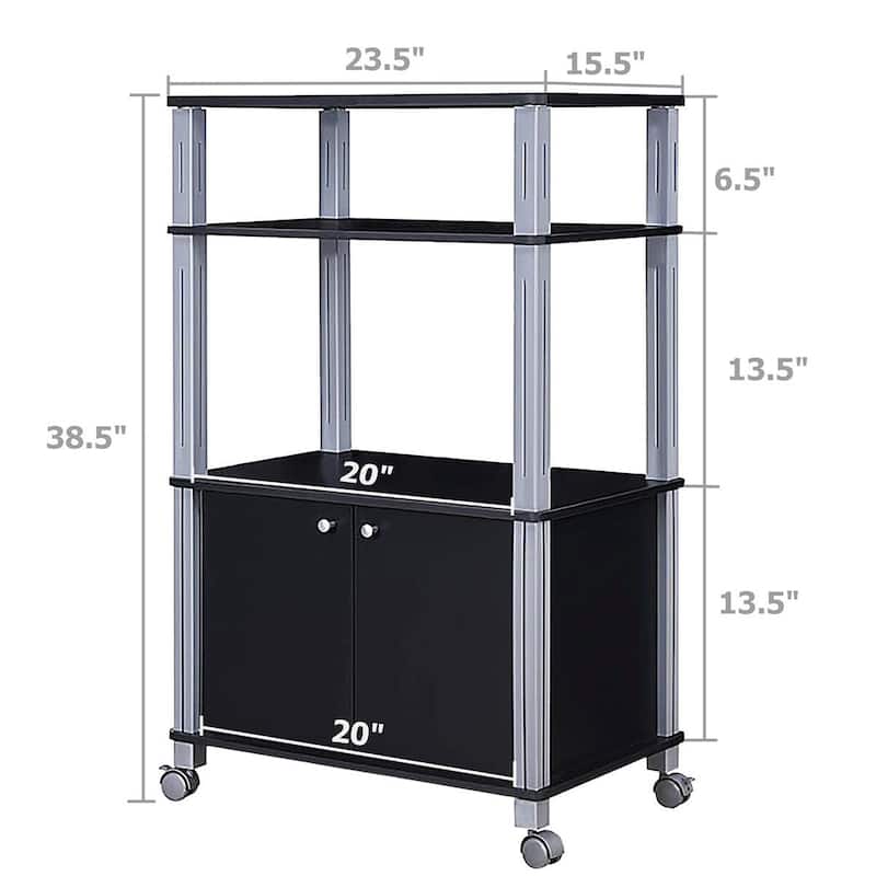 Rolling Kitchen Baker Rack Microwave Oven Stand Utility Shelf w Wheels