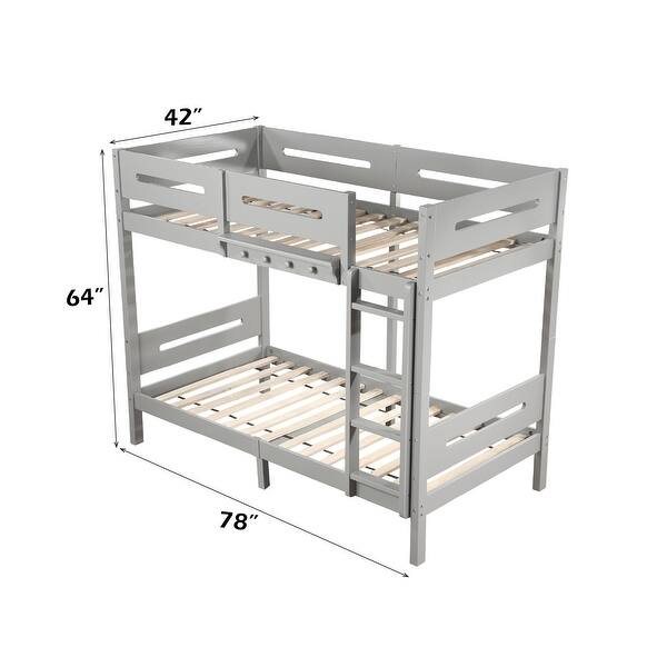Twin/Twin Bunk Bed with 14+14 Slat System, Easy Assembly