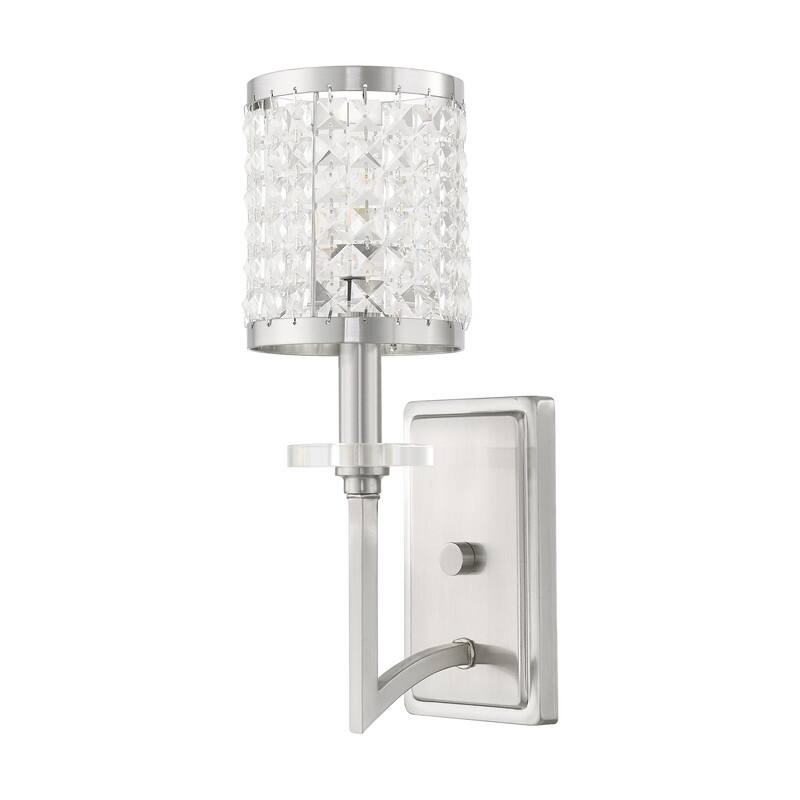 Livex Lighting 1-Light Brushed Nickel Wall Sconce, 50561-91 - 5" W 15" H 6.5" EXT