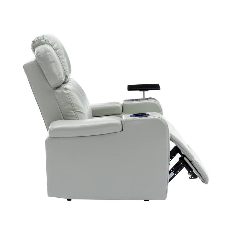 Power Recliner Individual Seat Home Theater Recliner with Cooling Cup Holder, Bluetooth Speaker, LED Lights, USB Ports