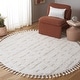 preview thumbnail 70 of 122, SAFAVIEH Moroccan Tassel Shag Kobi 2-inch Thick Rug 6' x 8' Oval - Ivory - Oval