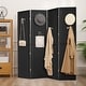 preview thumbnail 17 of 22, 4 Panel Pegboard Display Room Divider 5.6 FT Wooden Foldable Privacy Screen, Wood Room Divider 4 Panels - Black