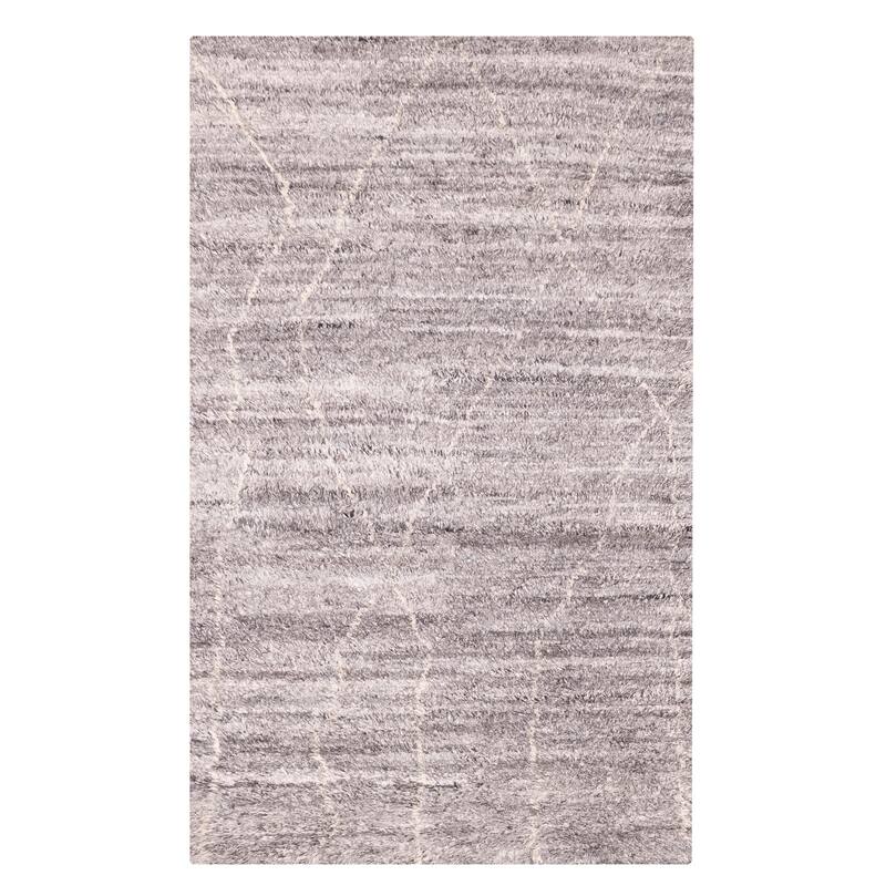 ECARPETGALLERY Hand-knotted Tangier Dark Grey Wool Rug - 4'11 x 8'1