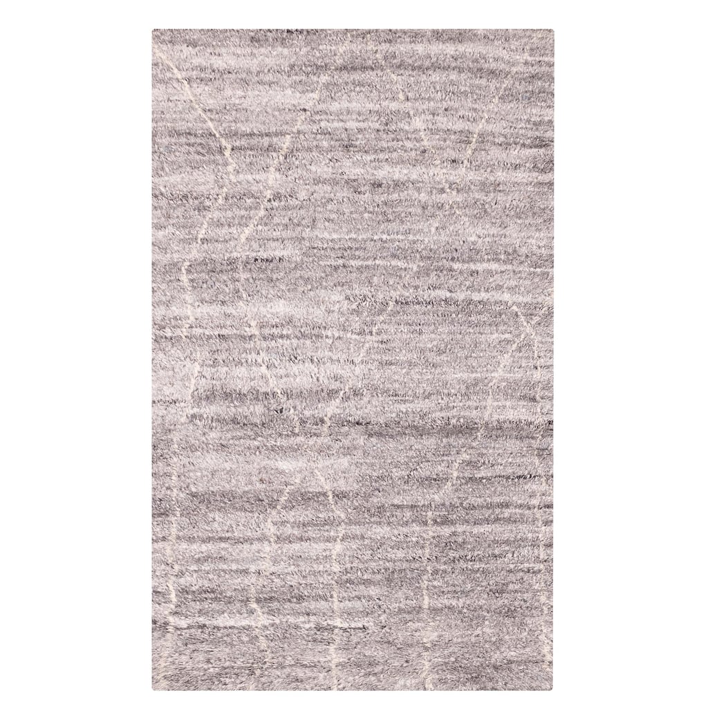 ECARPETGALLERY Hand-knotted Tangier Dark Grey Wool Rug - 4'11 x 8'1