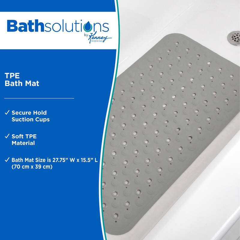 Kenney TPE Bath Shower, and Tub Mat, 15.5" W x 27.75" L