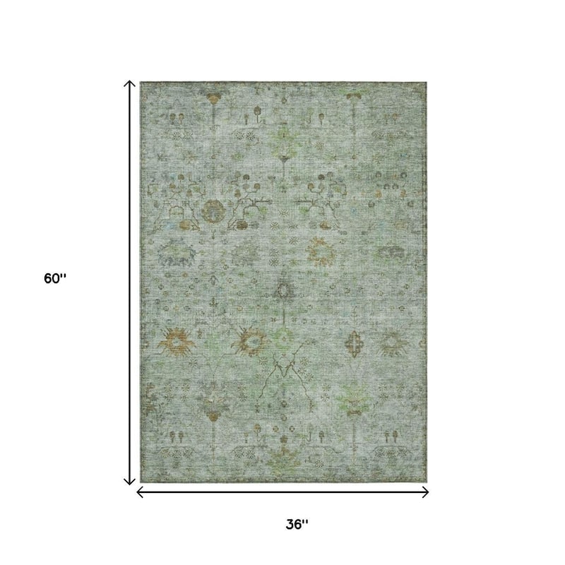 HomeRoots Floral Traditional Rectangle Outdoor Rug