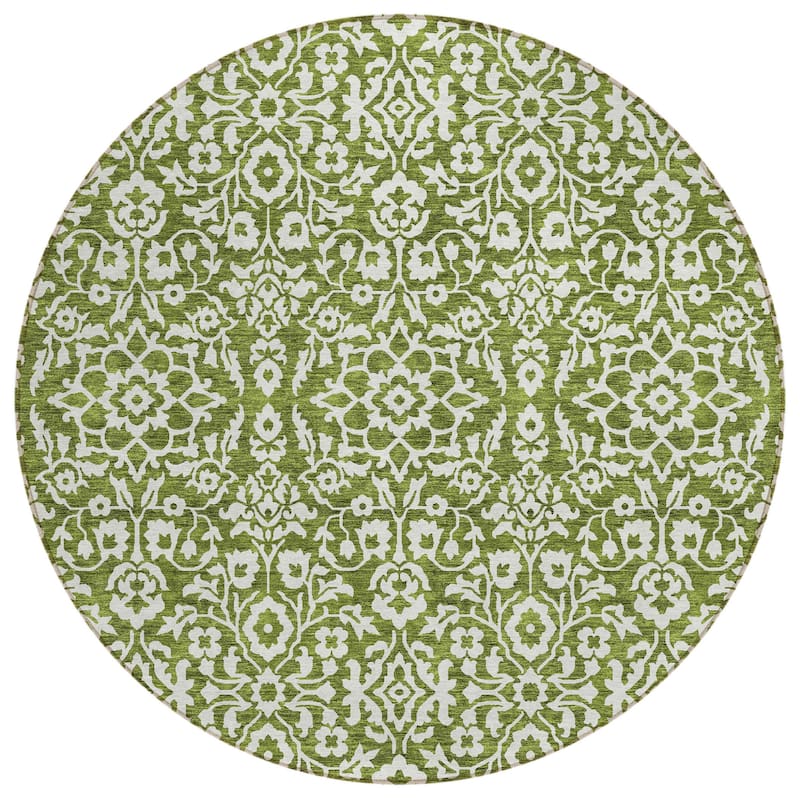 HomeRoots Damask Traditional Rectangle Outdoor Rug