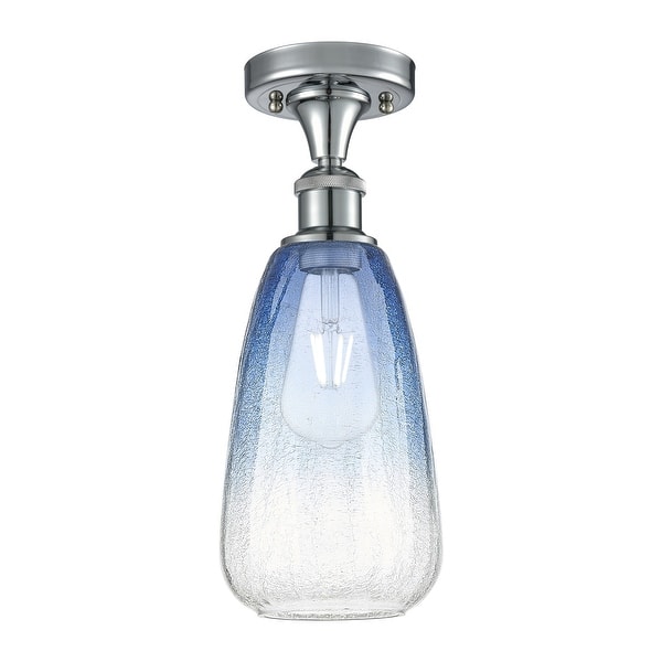 slide 2 of 3, Innovations Lighting Endless Possibilities Ballston - Brookhaven Almond - 1 Light 6" Semi-Flush Mount Polished Chrome/Sapphire Blue