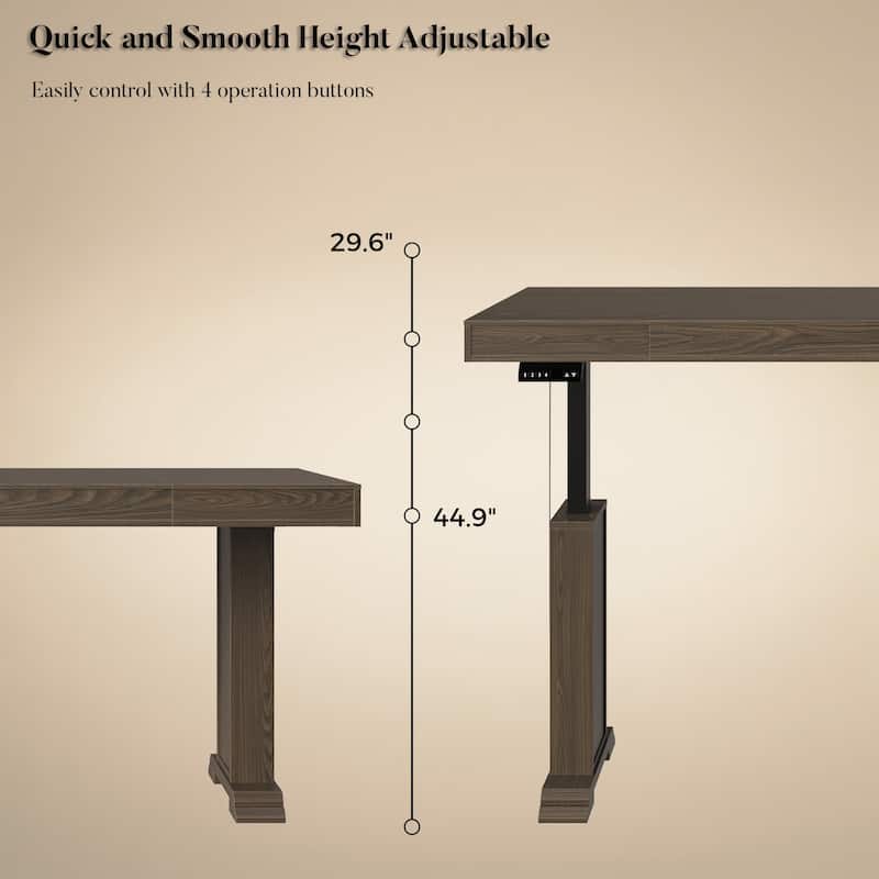 Electric Standing Desk with Memory Control, Adjustable Height Sit Stand Desk, Computer Desk, Home Office Workstation