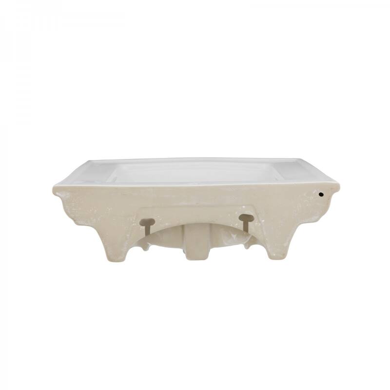 Lowe White Ceramic Wall Mount Sink with Overflow and Single Faucet Hole