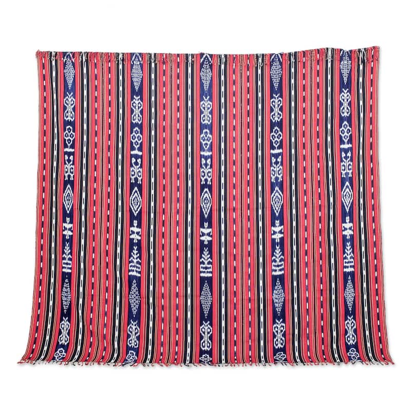 Novica Handmade Rustic Cotton Throw Blanket