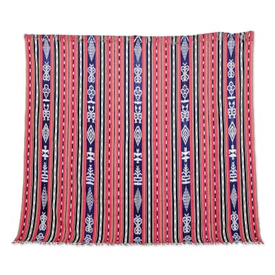 Novica Handmade Rustic Cotton Throw Blanket