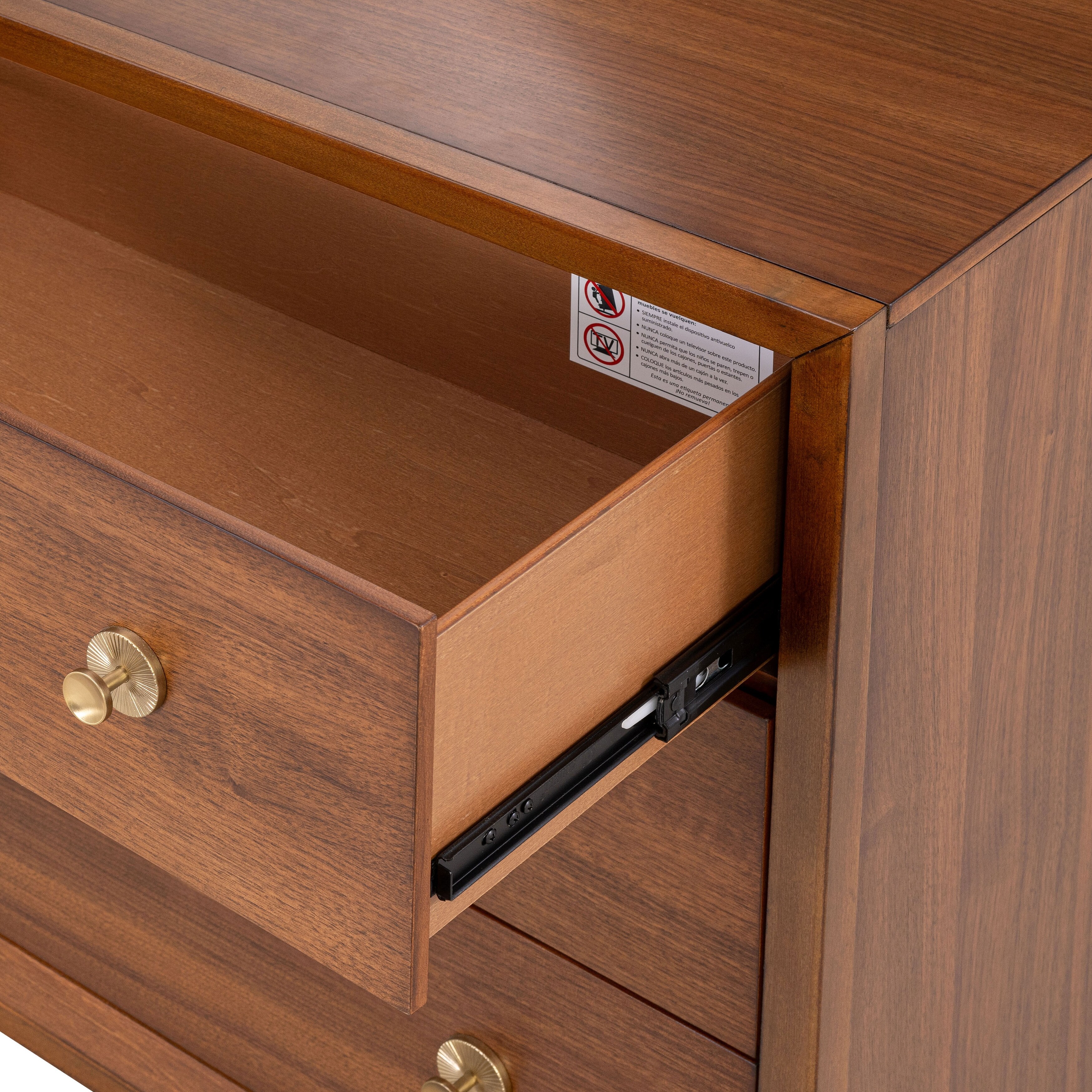 Forma Mid-Century Modern Walnut 6-Drawer Dresser