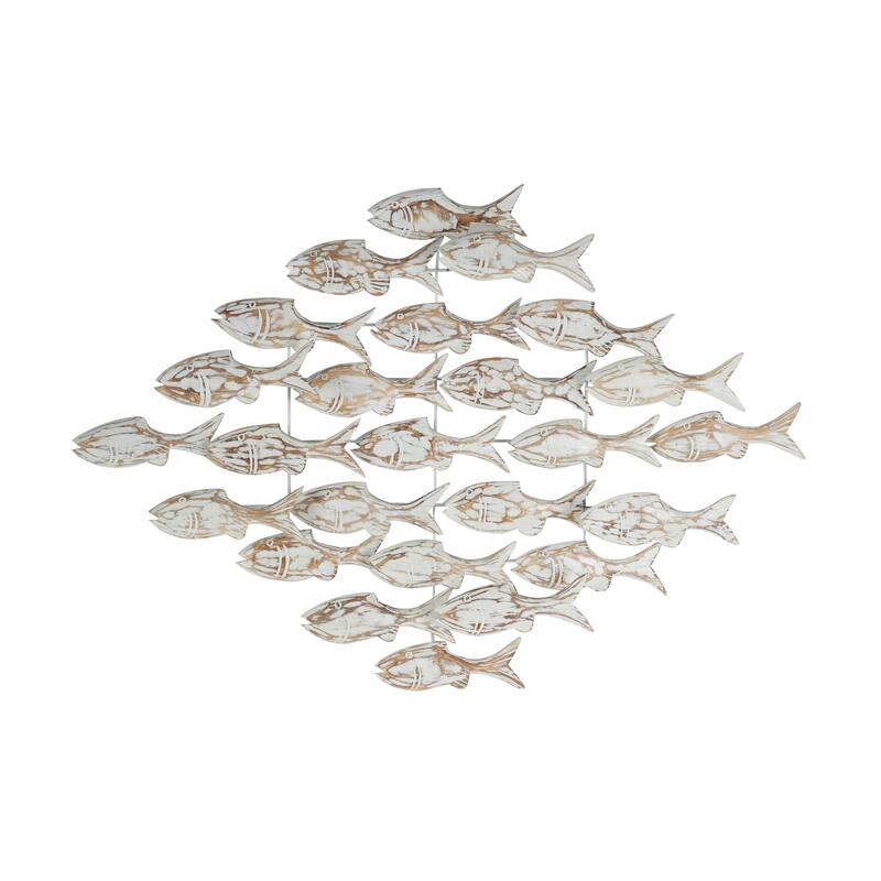 White Wood Handmade Fish Home Wall Decor